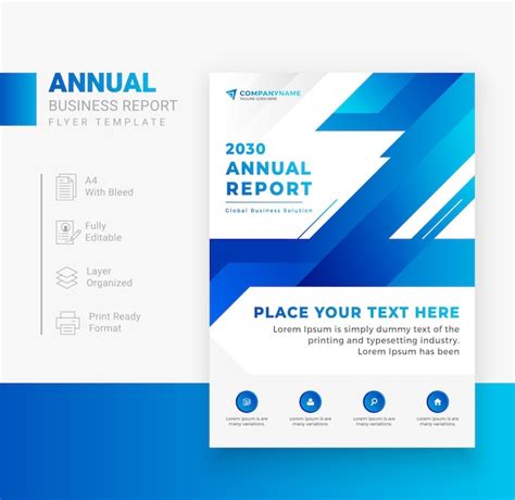 Premium Vector Elegant Business Annual Report Flyer Template Design