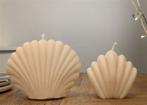 Large Shell Candle Decorative Candle Handmade Vegan Soy Wax Etsy