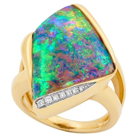 Majestic Australian Opal Jewellery Set Opal Ring Opal Pendant Opal