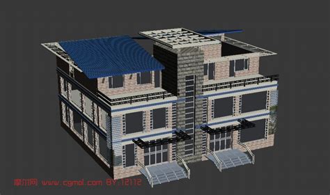 别墅中式建筑房子小区住宅max模型其他建筑建筑模型3d模型免费下载摩尔网