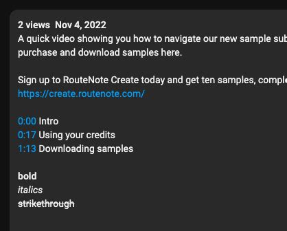 How To Use Bold Italics And Strikethrough Text In Youtube Descriptions