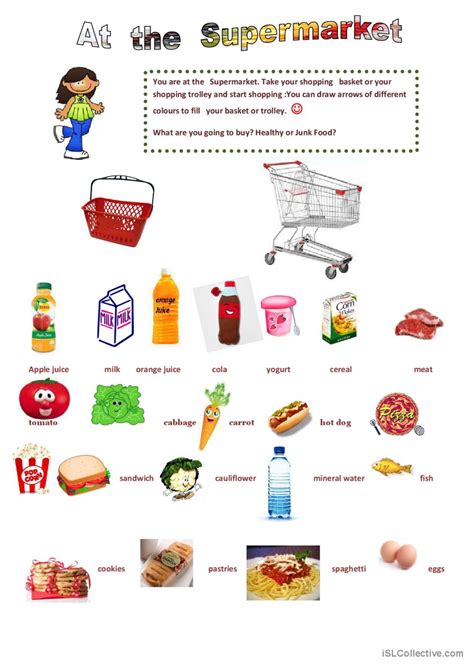 At The Supermarket English Esl Worksheets Pdf Doc