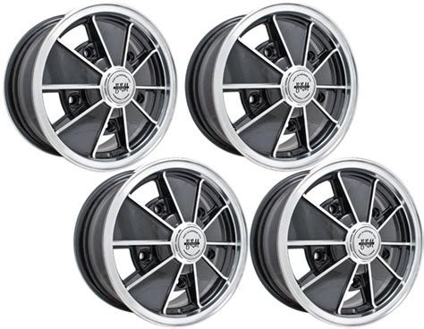 9676 4 Empi Brm Vw Wheel 5 Lug Gloss Black 5x205 Set Of 4