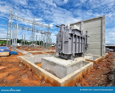 Main Tank Power Transformer Installation The High Voltage Take Off