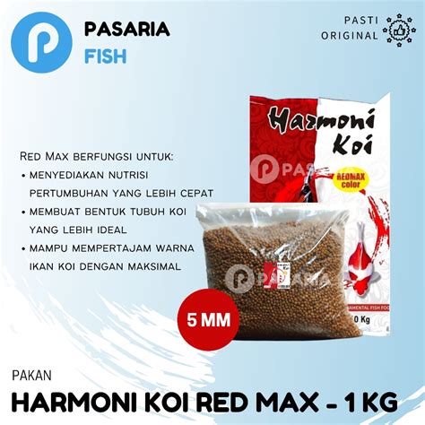 Jual Pakan Ikan Harmoni Koi Red Max Kg Mm Color Max Warna Merah