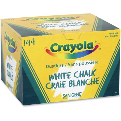 Crayola Dustless Chalk Stick White Chalk 144 Box Madill The