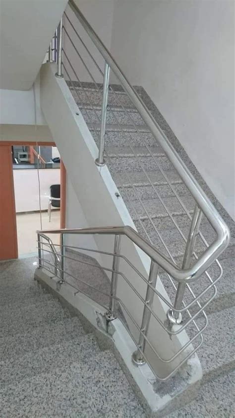 Silver Stainless Steel Railings Mounting Type Floor At Rs Feet In