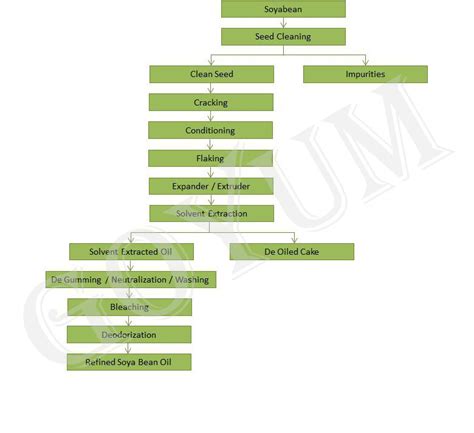 Flowchart of Process for Soybean Oil Production | Soybean Oil Screw Press