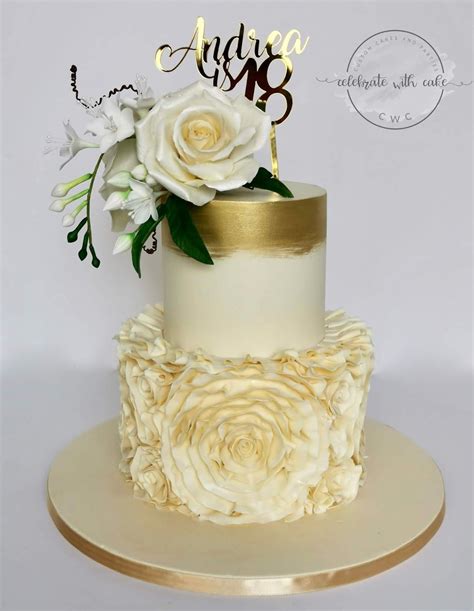 Rose Gold And Ruffles Tier Cake