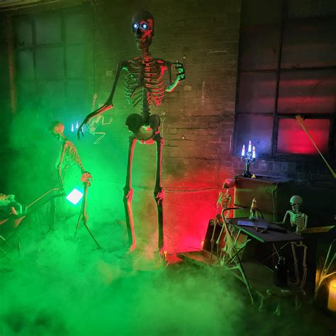 8ft 240cm Life Size Standing Halloween Skeleton Decoration Poseable