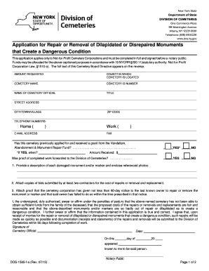 Fillable Online Dos Ny Application For Repair Or Removal Of Dilapidated