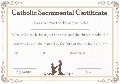 Catholic Sacramental Certificates Certificate Templates Certificate