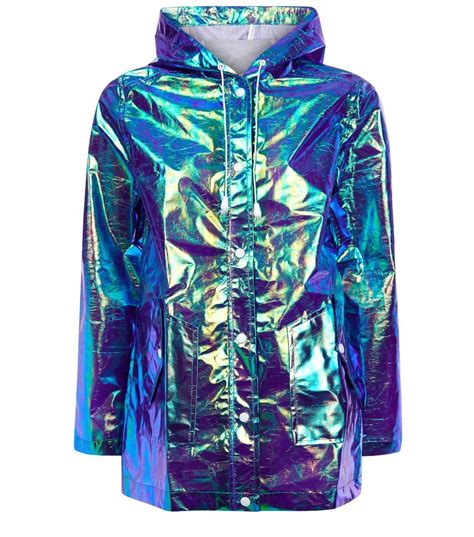 Purple Metallic Shimmer Anorak New Look Jackets Fashion Metallic