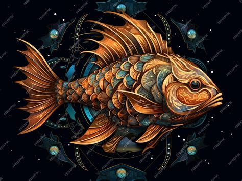 Premium AI Image | illustration of piscis zodiac sign