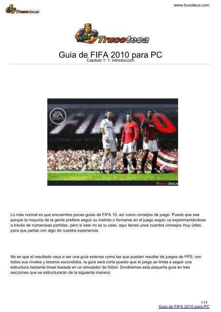 Guia De FIFA 2010 Para PC Trucoteca