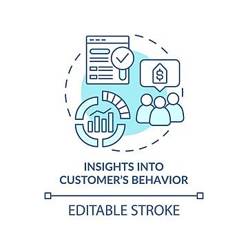 Insights Into Customer Behavior Turquoise Concept Icon Symbol Element