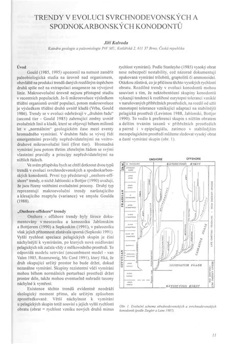 Pdf Evolution Trends Of Upper Devonian And Lower Carboniferous Conodonts