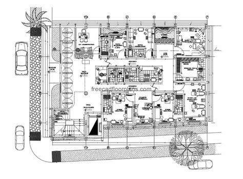 Geriatric Clinic Building DWG Autocad, 0308201 - Free Cad Floor Plans