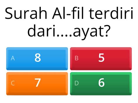 Soal PAI Materi Surah Al Fil Quiz