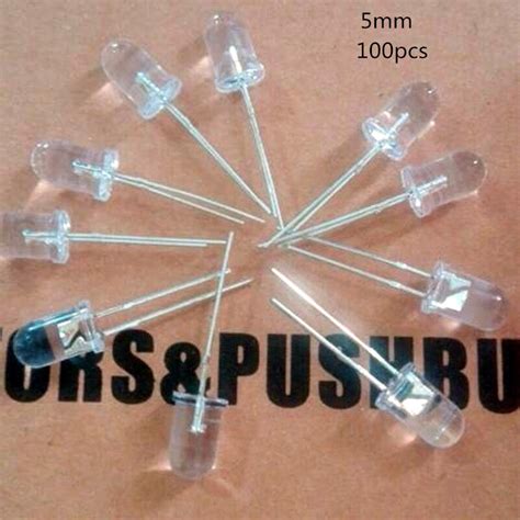 5x Super Bright White 5mm Led 3v6v9v12v Resistor Free For Car Boat