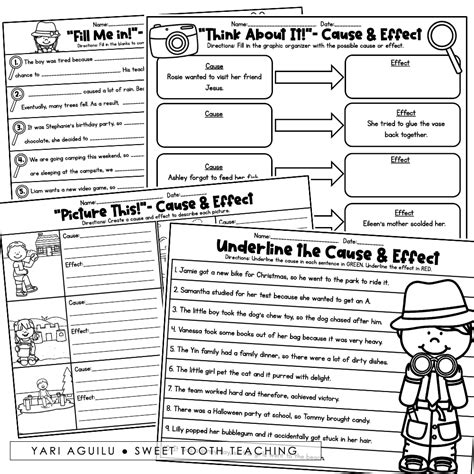 Cause And Effect Task Cards And Activities Ela Centers For 2nd And 3rd Grade Worksheets Library