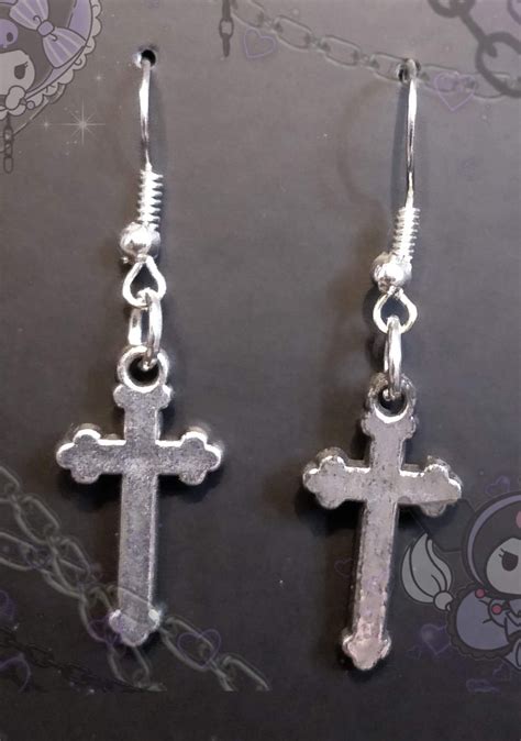 Gothic Cross Earrings Gothic Clothing Punk Earrings Goth Etsy