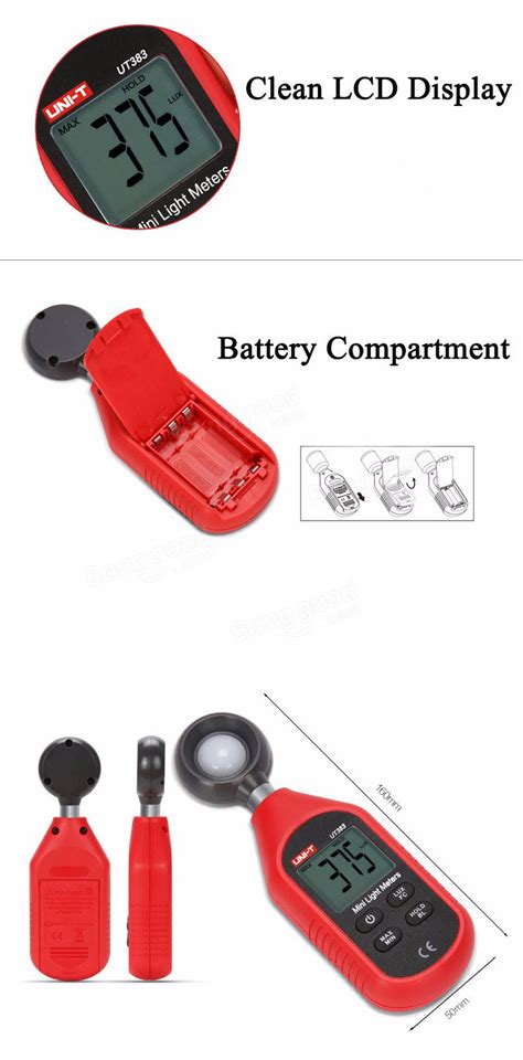 UNI T UT383 Digital Mini Lux Light Meters Environmental Testing