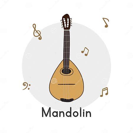 Mandolin Clipart Cartoon Style. Simple Cute Mandolin String Musical ...