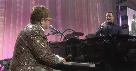 Elton John Taron Egerton S Tiny Dancer Performance Video POPSUGAR