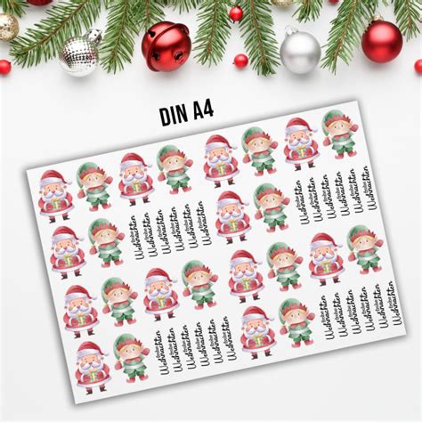 Rubon Sticker Motiv Weihnachtsmann Und Elf