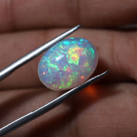 X Mm Cts Natural Aaa Green Yellow Red Fire Ethiopian Opal Oval