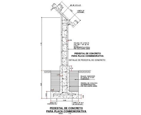 Pedestal Plan Detail Dwg File Cadbull