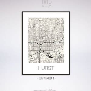 Hurst Texas Hurst TX Map Hurst Map Hurst Print Hurst - Etsy