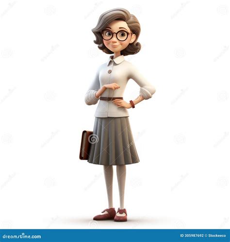 Timeless Grace 3d Animated Character Lillian In Skirt And Glasses