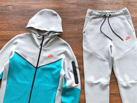 Conjunto De Ch Ndal Nike Tech Fleece Blanco Azul Calzetshop