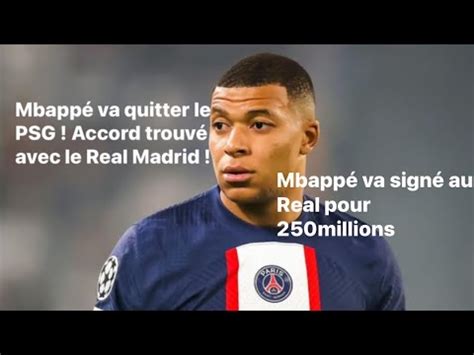 Mbappé quitte le PSG accord trouvé entre le PSG et le Real Madrid 250