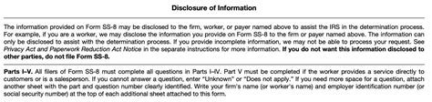 IRS Form SS 8 Instructions IRS Determination Of Worker Status