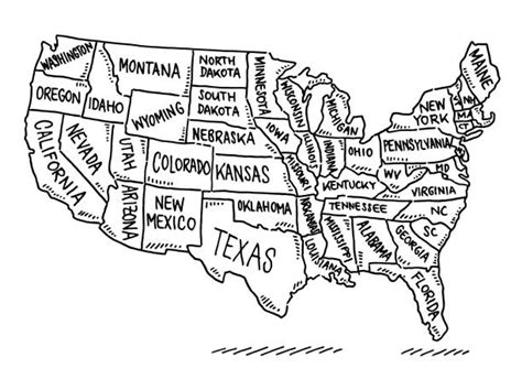 Black And White Map Of United States Illustrations Royalty Free Vector