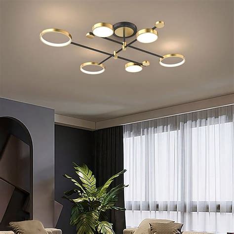 Free Shipping On Nordic Style Semi Flush Mount Lighting Gold Ceiling