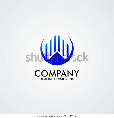 Capital Building Logo Vector Blue Color Stock Vector Royalty Free