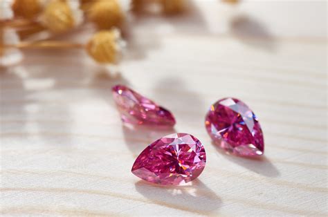 GIGAJEWE Pink Color Pear Cut Moissanite Loose VVS1 Synthetic Gemstone