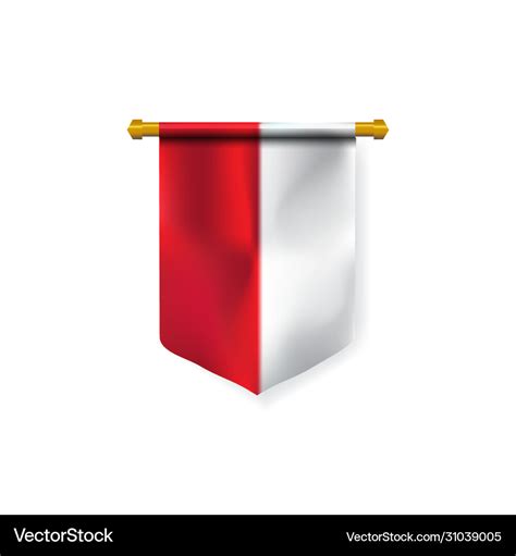 Realistic Indonesian Flag For Design Element Vector Image