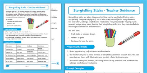 Storytelling Sticks Adult Guidance Professor Feito