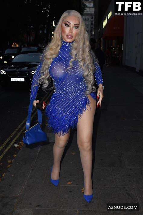 Jessica Alves Sexy Seen Flashing Her Nude Boobs Wearing A Blue Dress In Mayfair Aznude