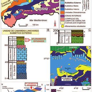 A Situación geológica del área estudiada en el Subbético Externo de