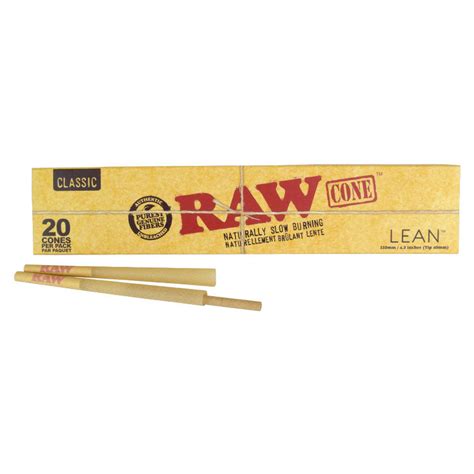 Raw Classic Lean Pre Rolled Cones 20 Pack Excitement Smokin Pa