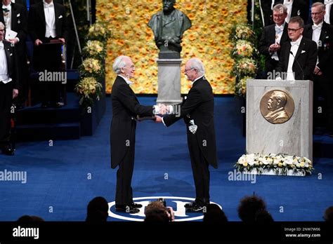 Physics Laureate Gerard Mourou Left Receives The Prize From King Carl