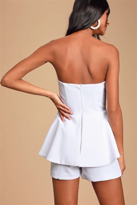 Whatever The Occasion The Lulus Where You Are White Strapless Romper