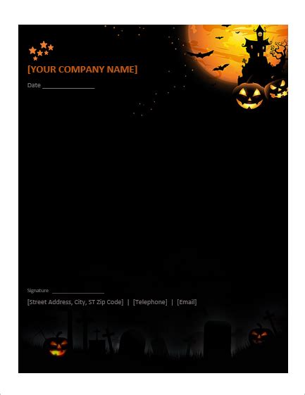 Halloween Invitation Letterhead And Card Office Templates Online