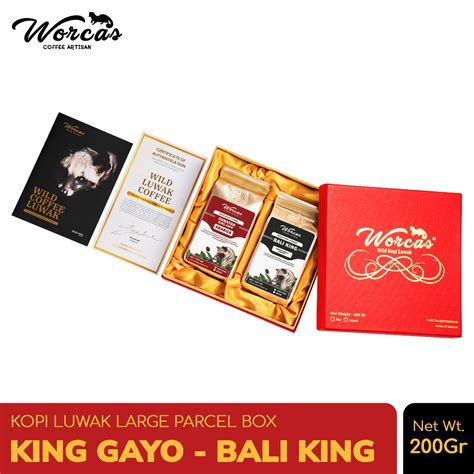 Jual Worcas Kopi Luwak Liar Sumatra King Gayo Bali King Large Box